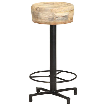 vidaXL Bar Stools 2 pcs 66 cm Solid Mango Wood - Brown - 40 x 40 x 66 cm