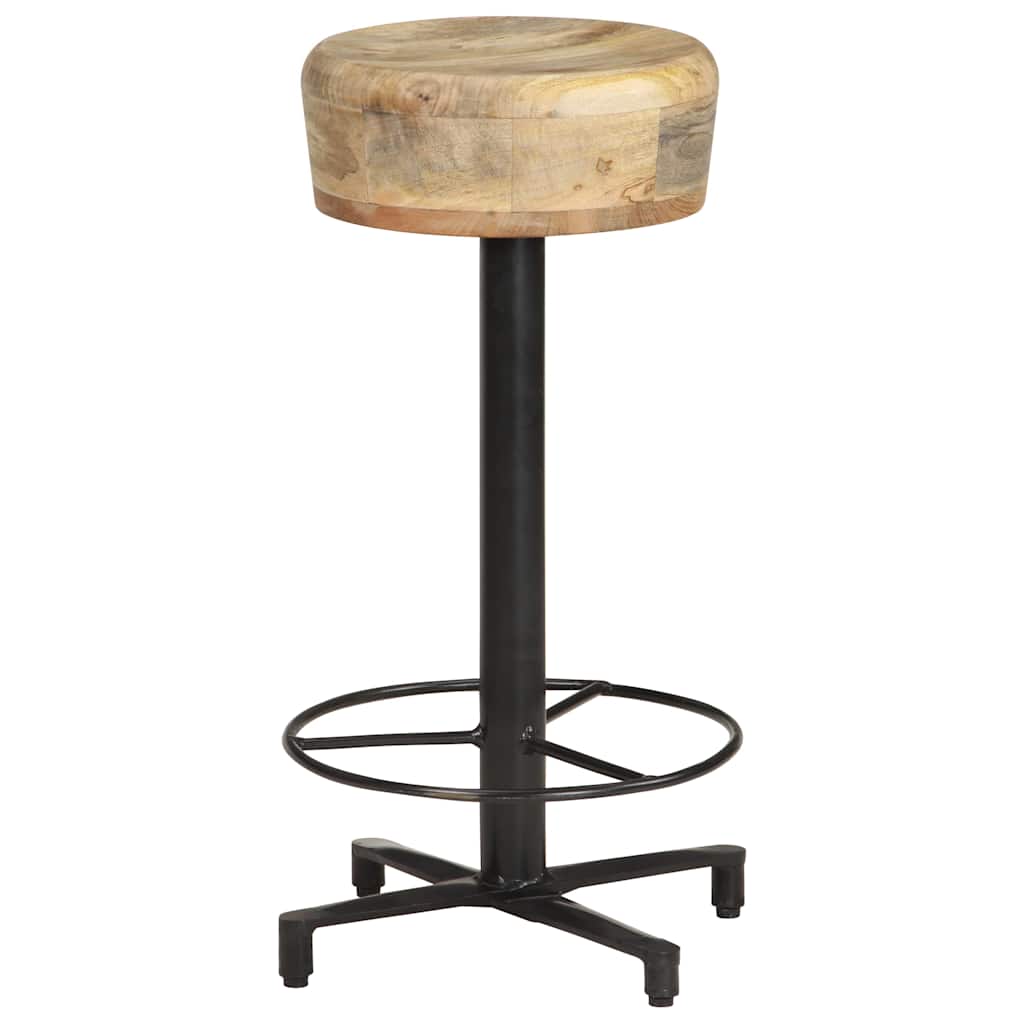 vidaXL Bar Stools 2 pcs 66 cm Solid Mango Wood - Brown - 40 x 40 x 66 cm