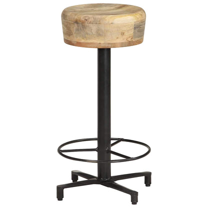 vidaXL Bar Stools 2 pcs 66 cm Solid Mango Wood - Brown - 40 x 40 x 66 cm