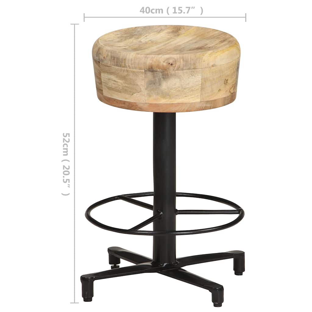 vidaXL Bar Stools 2 pcs 52 cm Solid Mango Wood - Brown