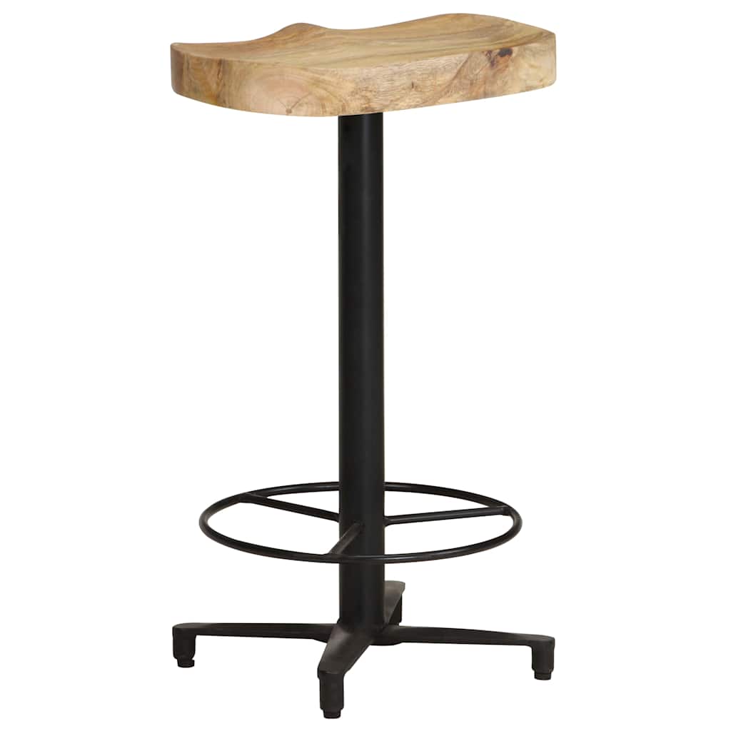 vidaXL Bar Stools 2 pcs 66 cm Solid Mango Wood - Brown - 40 x 40 x 66 cm - 68384
