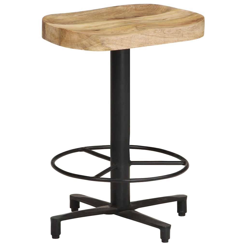 vidaXL Bar Stools 2 pcs 52 cm Solid Mango Wood - Brown - 40 x 40 x 52 cm