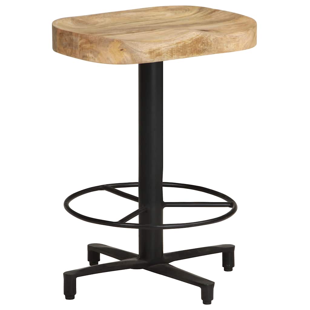 vidaXL Bar Stools 2 pcs 52 cm Solid Mango Wood - Brown - 40 x 40 x 52 cm