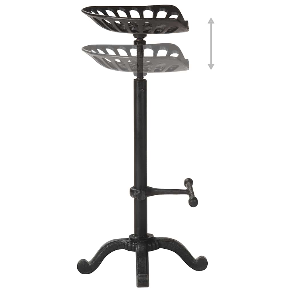 321044 vidaXL Bar Stool Black Cast Iron - 43 x 32 x 76 cm