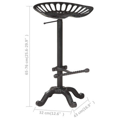 321044 vidaXL Bar Stool Black Cast Iron - 43 x 32 x 76 cm