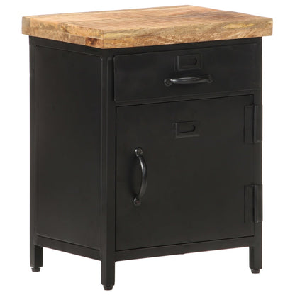 vidaXL Bedside Cabinet 40x30x52 cm Rough Mango Wood - Brown