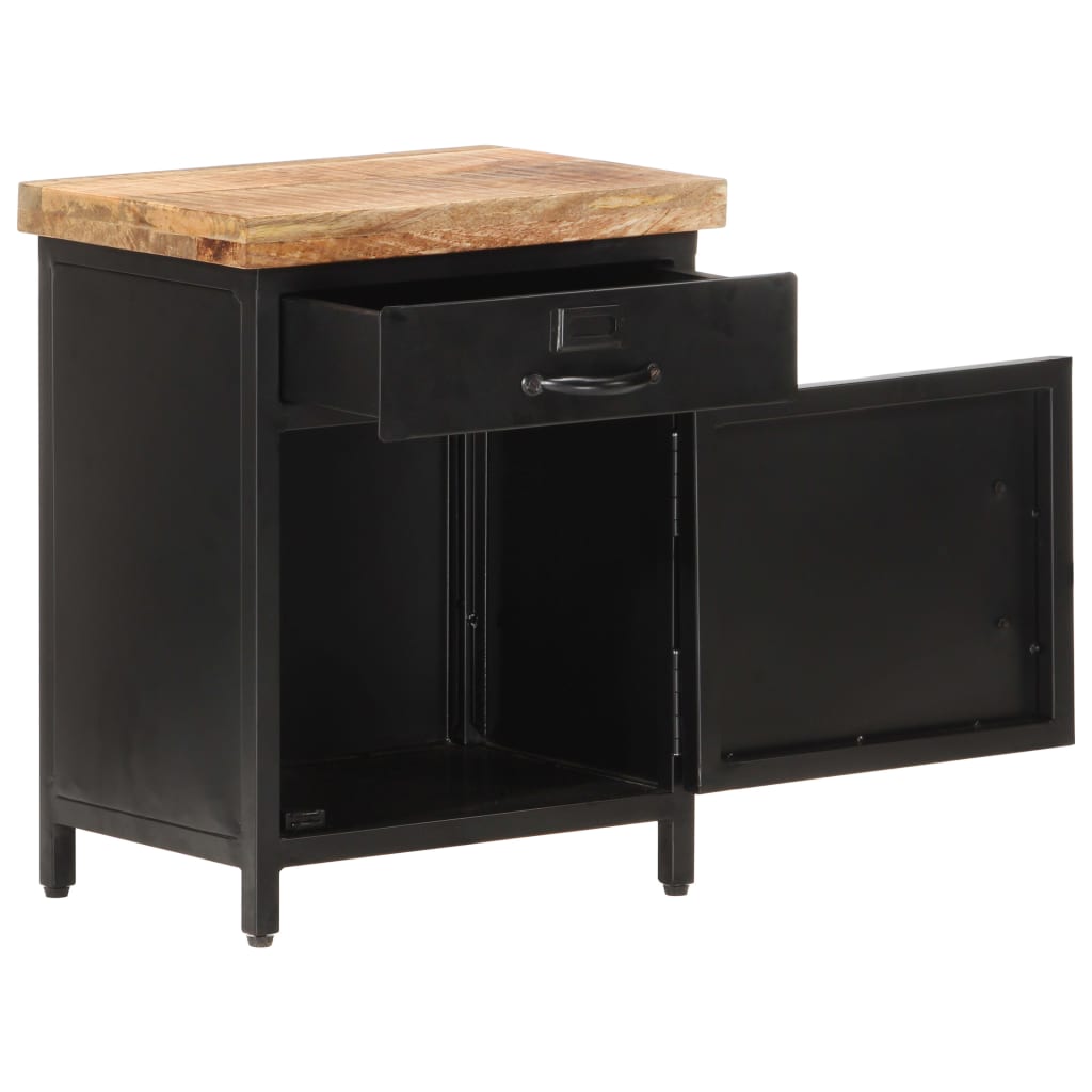 vidaXL Bedside Cabinet 40x30x52 cm Rough Mango Wood - Brown