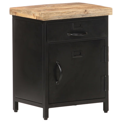 vidaXL Bedside Cabinet 40x30x52 cm Rough Mango Wood - Brown