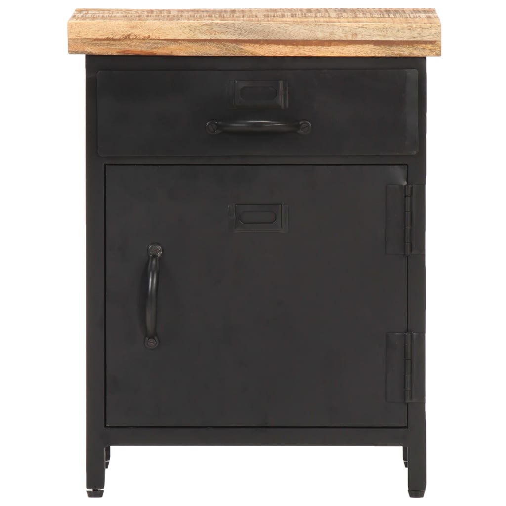 vidaXL Bedside Cabinet 40x30x52 cm Rough Mango Wood - Brown