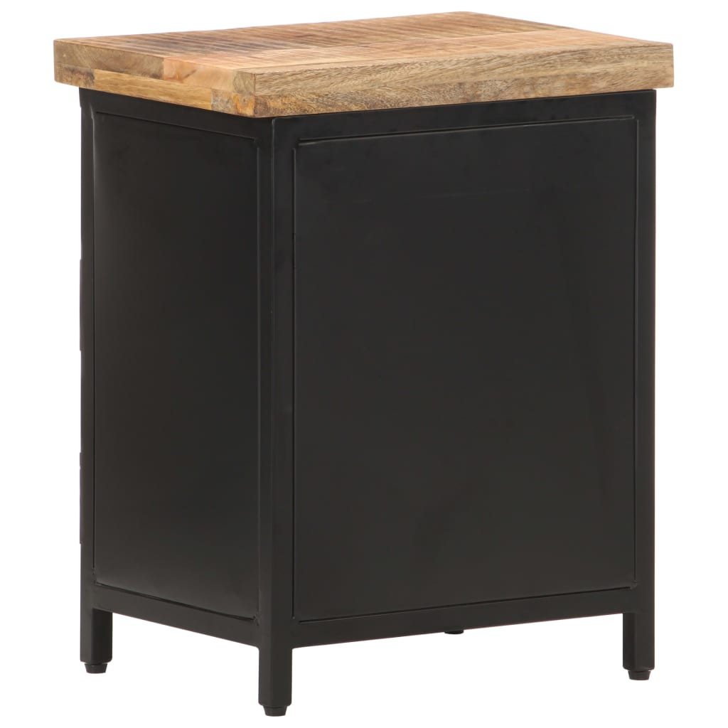 vidaXL Bedside Cabinet 40x30x52 cm Rough Mango Wood - Brown