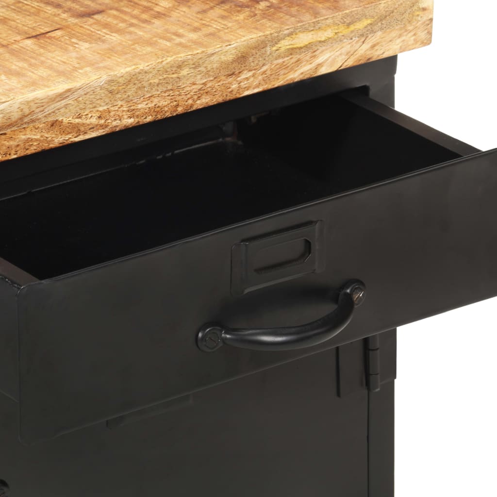 vidaXL Bedside Cabinet 40x30x52 cm Rough Mango Wood - Brown
