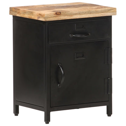 vidaXL Bedside Cabinet 40x30x52 cm Rough Mango Wood - Brown