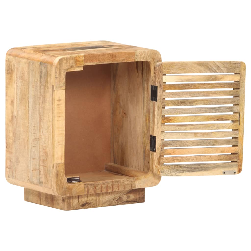 vidaXL Bedside Cabinet 40x30x50 cm Rough Mango Wood - Brown