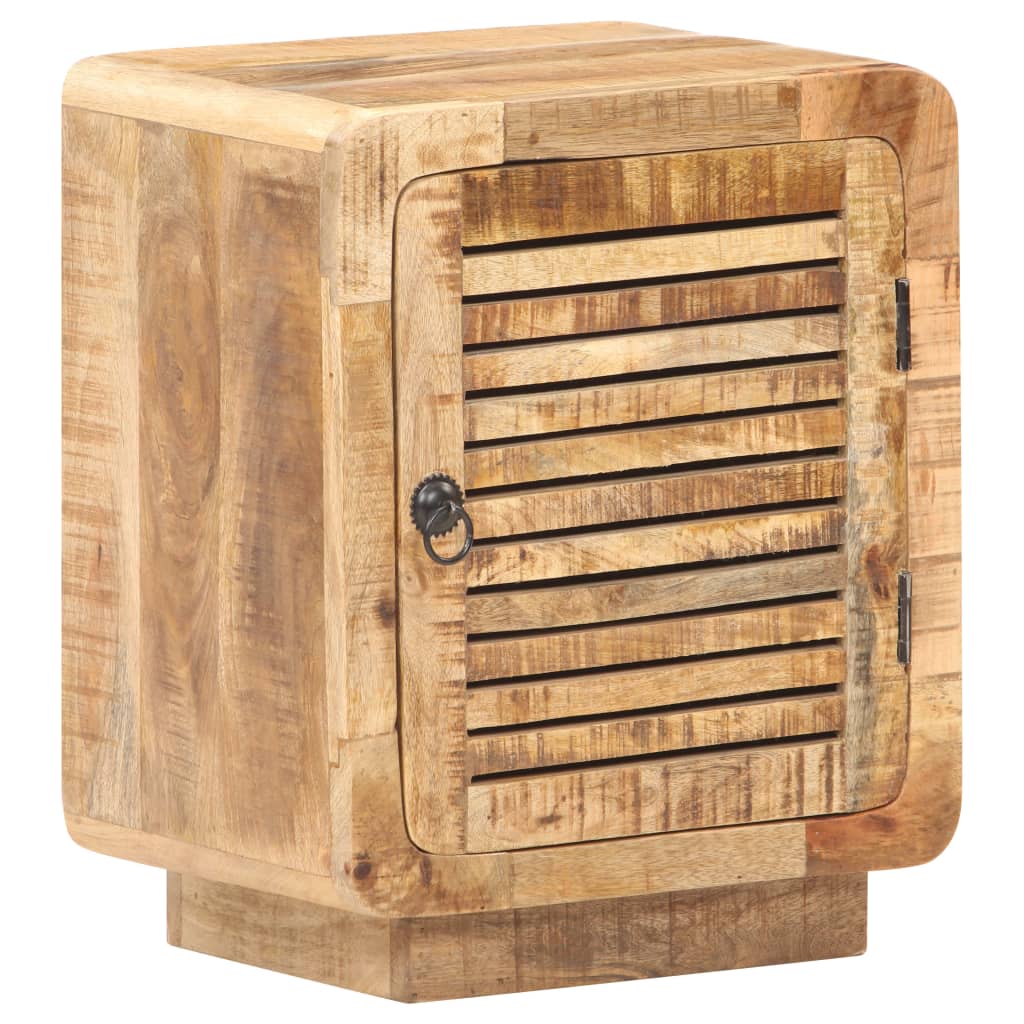 vidaXL Bedside Cabinet 40x30x50 cm Rough Mango Wood - Brown