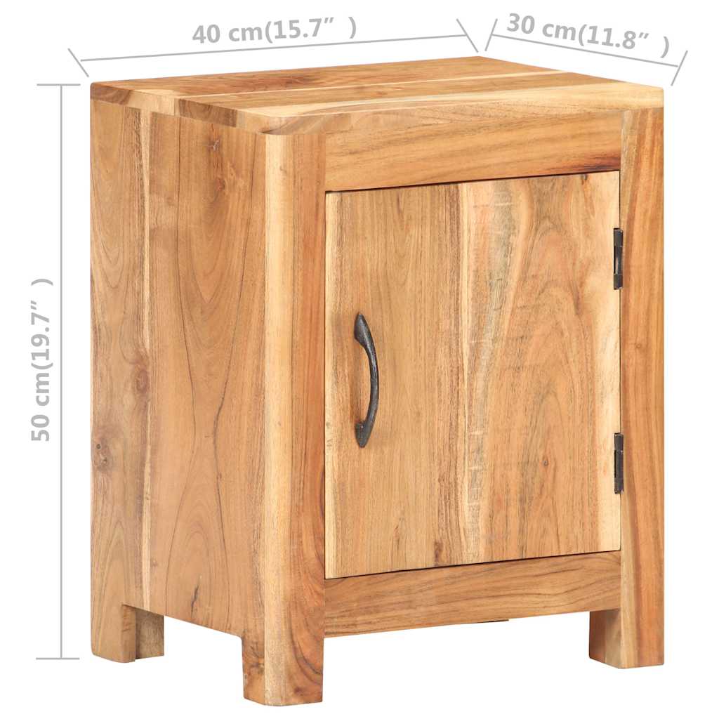 vidaXL Bedside Cabinet 40x30x50 cm Solid Acacia Wood - Brown - 60791