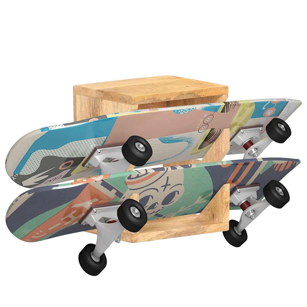 vidaXL Wall Mounted Skateboard Holder 25x20x30 cm Solid Mango Wood - Beige