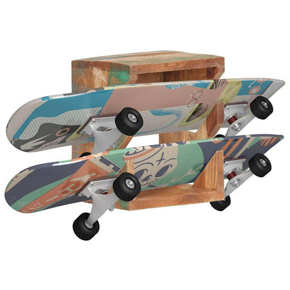 vidaXL Wall Mounted Skateboard Holder 25x20x30 cm Solid Reclaimed Wood - Brown