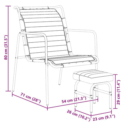 323728 vidaXL Relaxing Armchair with a Footrest Brown Real Leather - 54 x 71 x 80 cm