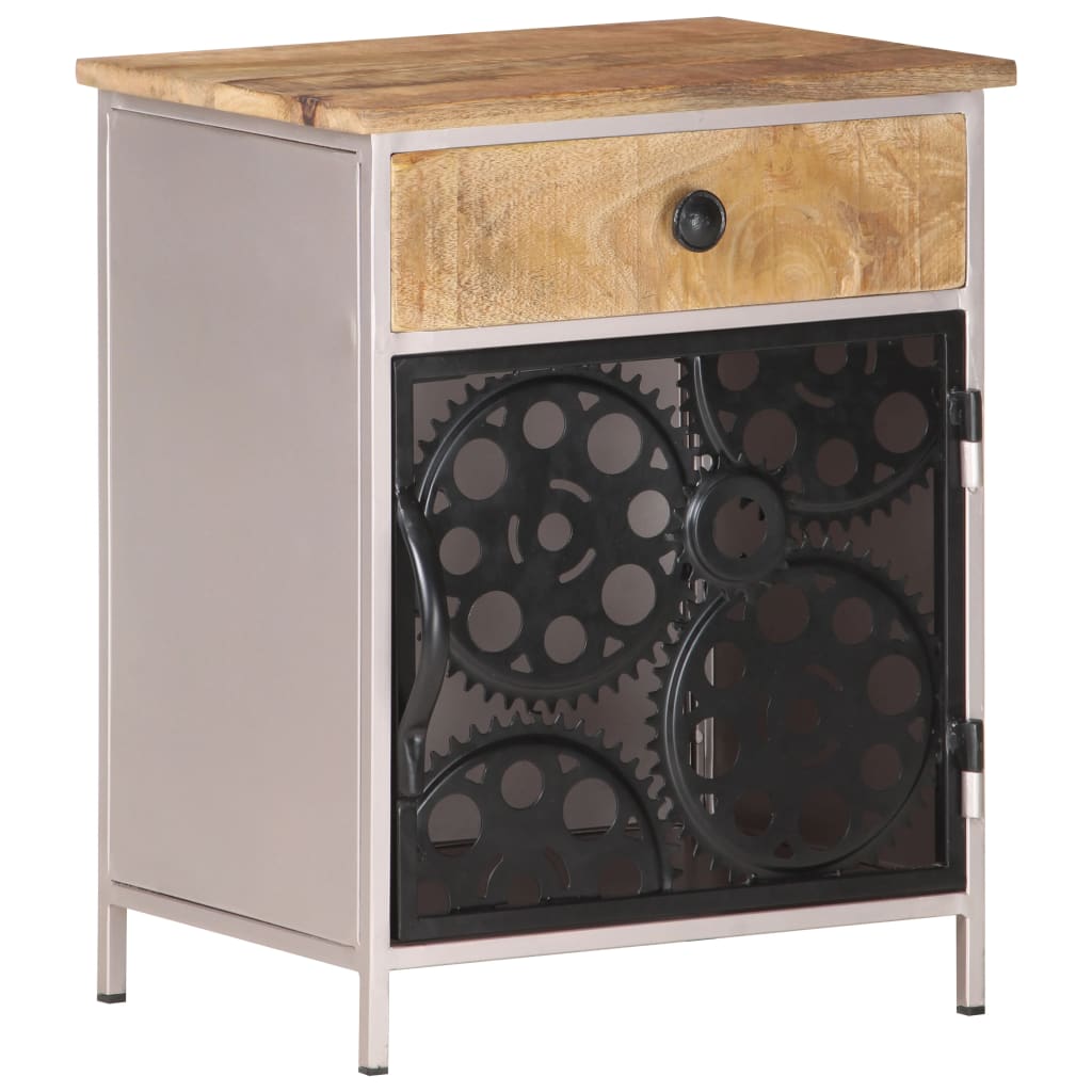 vidaXL Bedside Cabinet 40x30x50 cm Rough Mango Wood - Brown - 60904