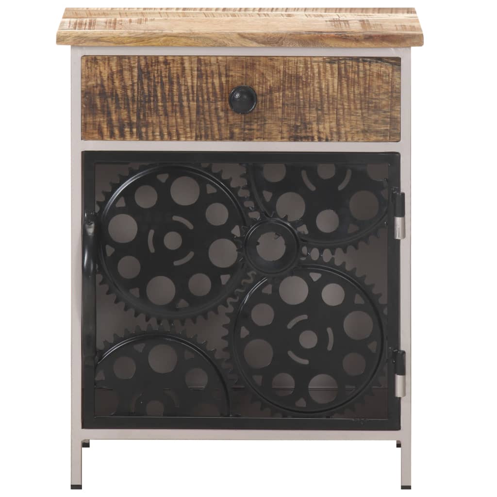 vidaXL Bedside Cabinet 40x30x50 cm Rough Mango Wood - Brown - 60904