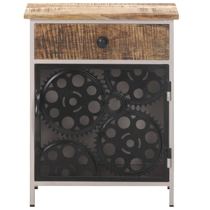 vidaXL Bedside Cabinet 40x30x50 cm Rough Mango Wood - Brown - 60904