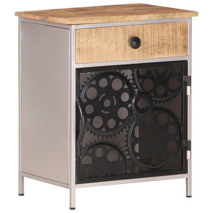 vidaXL Bedside Cabinet 40x30x50 cm Rough Mango Wood - Brown - 60904
