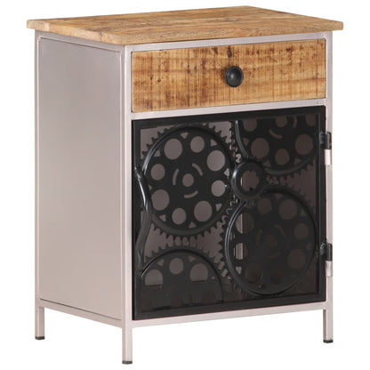 vidaXL Bedside Cabinet 40x30x50 cm Rough Mango Wood - Brown - 60904