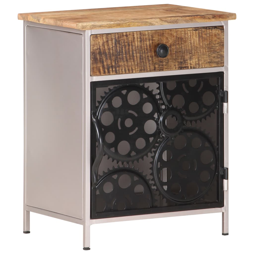 vidaXL Bedside Cabinet 40x30x50 cm Rough Mango Wood - Brown - 60904