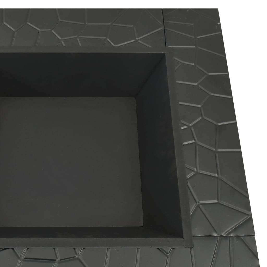 vidaXL Garden Fire Pit with Poker 81x81x47 cm XXL Steel - Black