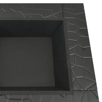 vidaXL Garden Fire Pit with Poker 81x81x47 cm XXL Steel - Black