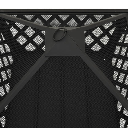 vidaXL Fire Pit with Poker 64 cm XXL Steel - Black