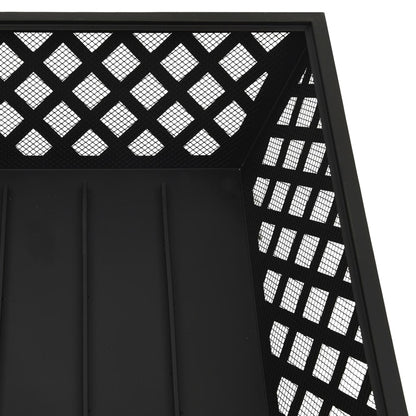 vidaXL Fire Pit with Poker 64 cm XXL Steel - Black