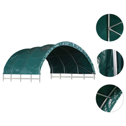 vidaXL Livestock Tent PVC 3.7x3.7 m Green
