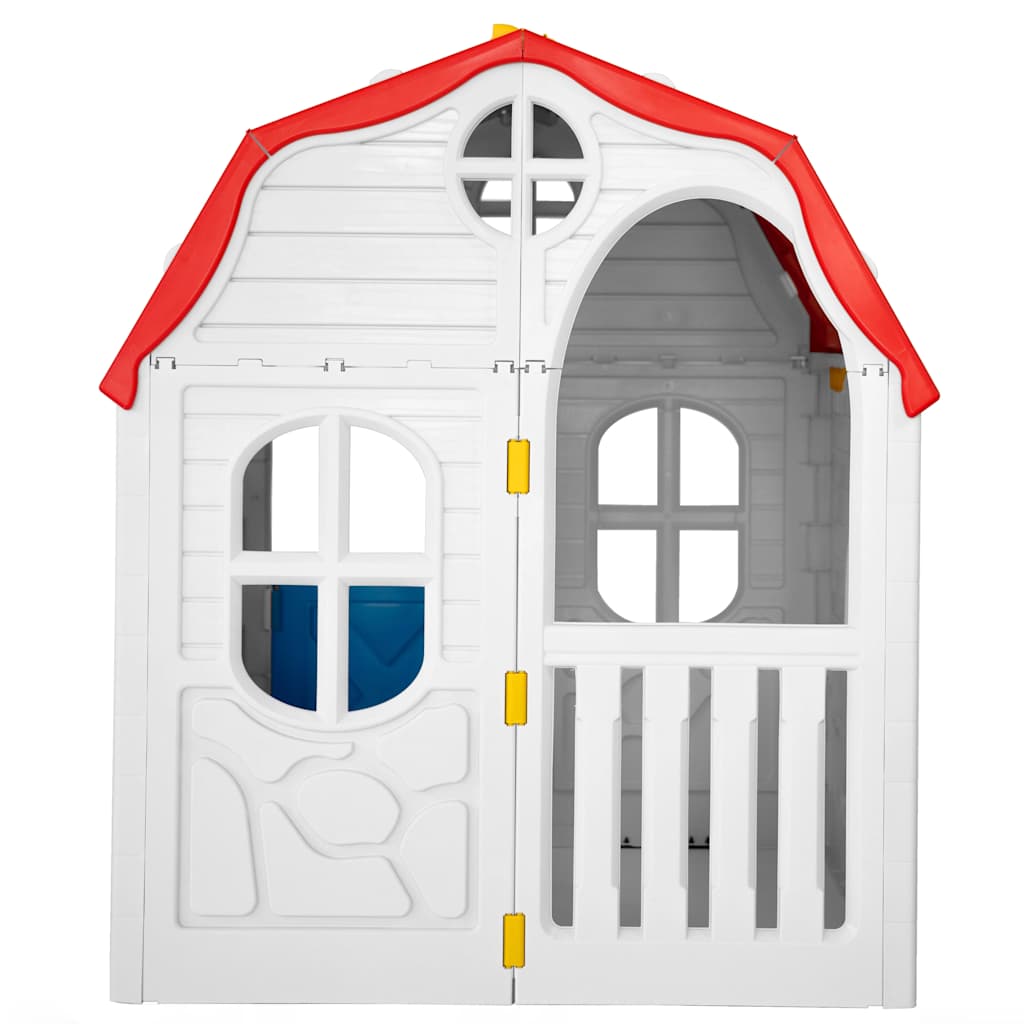 vidaXL Kids Foldable Playhouse with Working Door and Windows - Multicolour