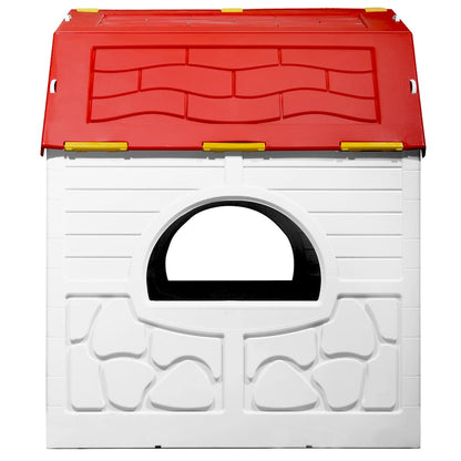 vidaXL Kids Foldable Playhouse with Working Door and Windows - Multicolour