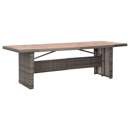 vidaXL Garden Table 240x90x74 cm Poly Rattan and Solid Acacia Wood - Brown