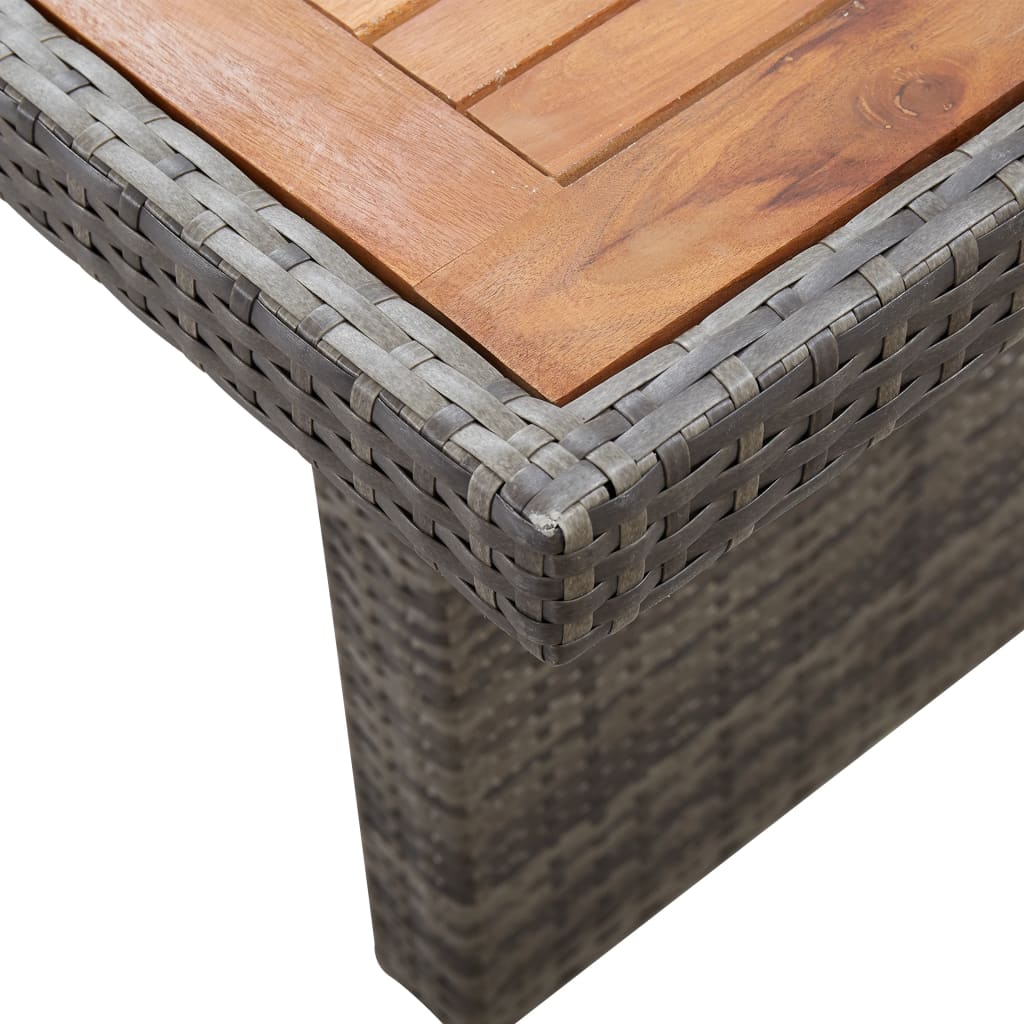 vidaXL Garden Table 240x90x74 cm Poly Rattan and Solid Acacia Wood - Brown