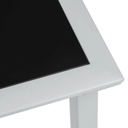 vidaXL Garden Table Black and Silver 41x41x45 cm Steel and Glass