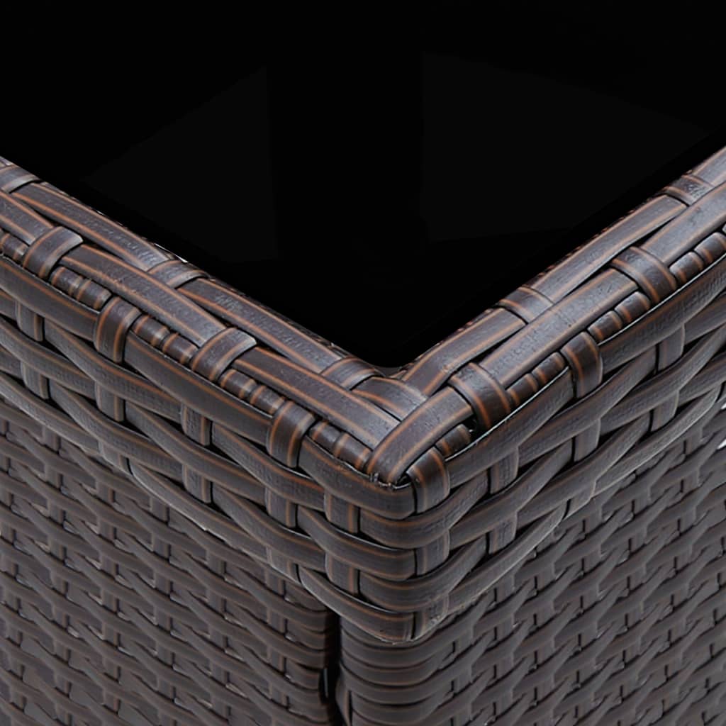 vidaXL Garden Dining Table Brown Poly Rattan