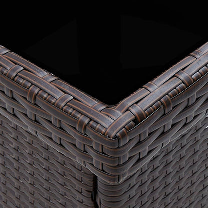 vidaXL Garden Dining Table Brown Poly Rattan