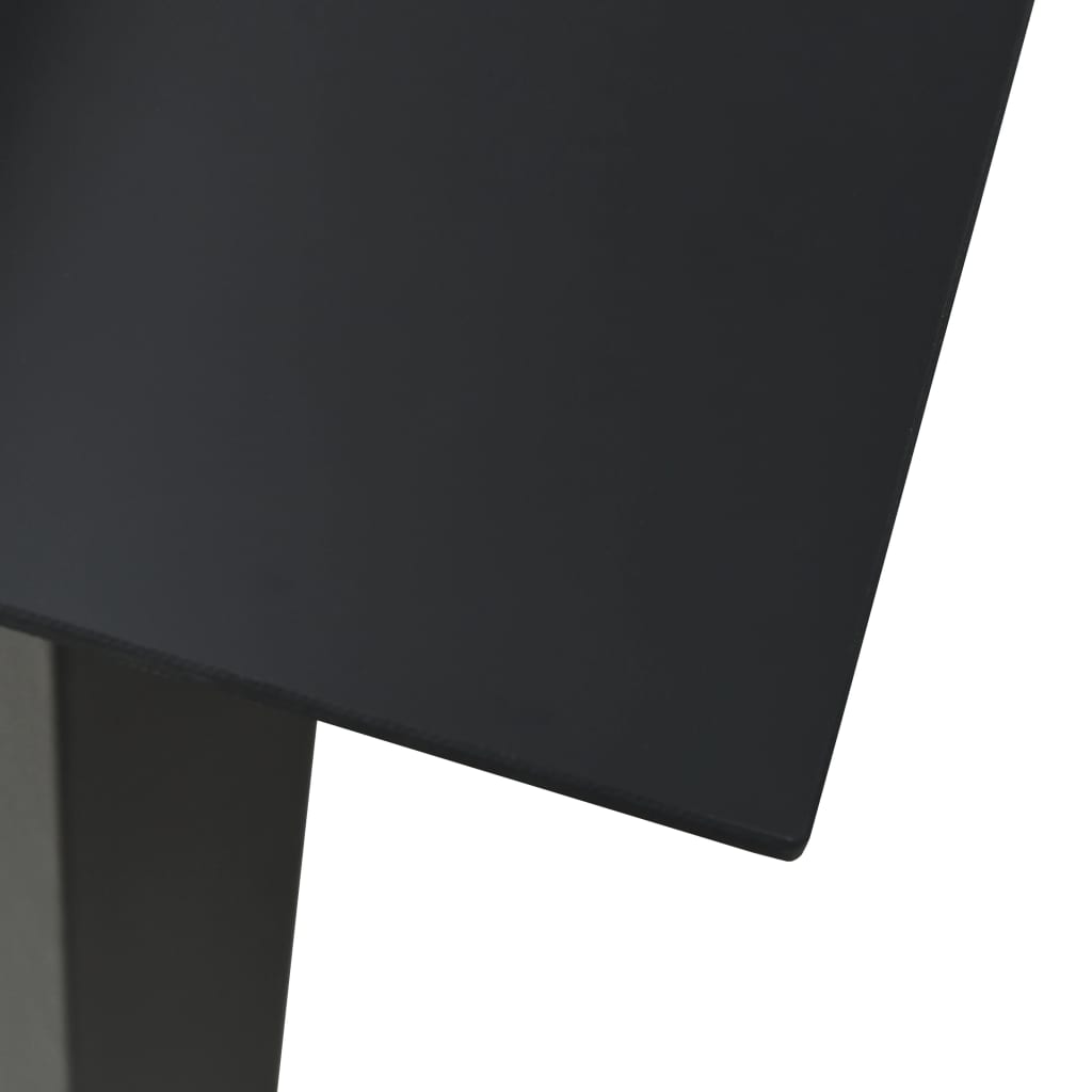 vidaXL Garden Dining Table Black 80x80x74 cm Steel and Glass - 23288