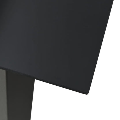 vidaXL Garden Dining Table Black 80x80x74 cm Steel and Glass - 23288