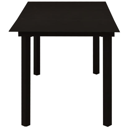 vidaXL Garden Dining Table Black 150x80x74 cm Steel and Glass - 23290
