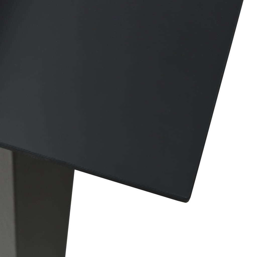 vidaXL Garden Dining Table Black 150x80x74 cm Steel and Glass - 23290