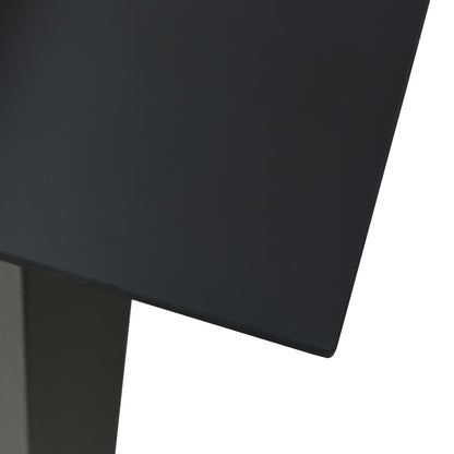 vidaXL Garden Dining Table Black 150x80x74 cm Steel and Glass - 23290