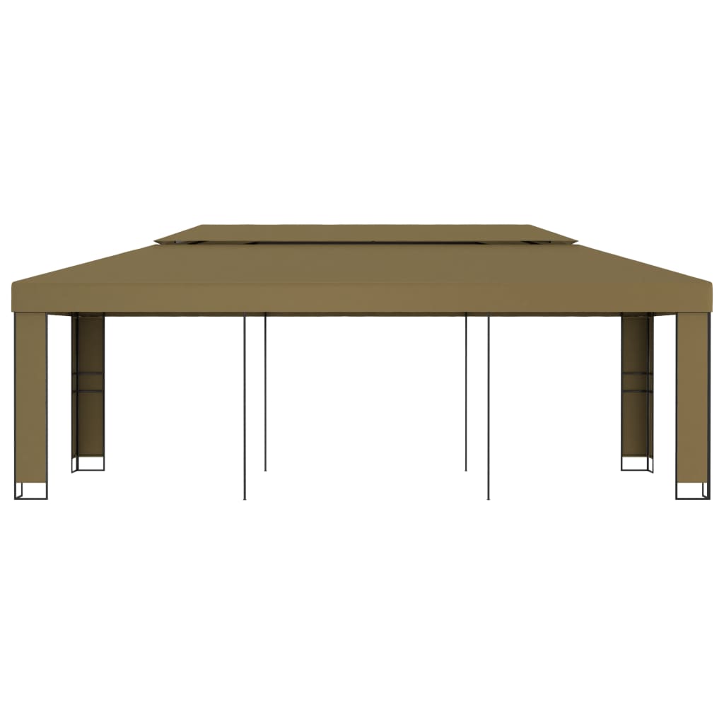 vidaXL Gazebo with Double Roof 3x6 m Taupe 180 g/m²