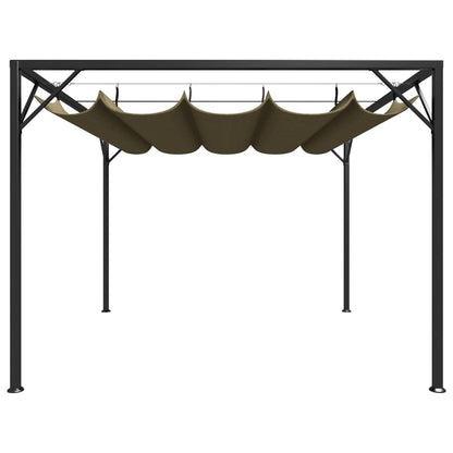 vidaXL Garden Gazebo with Retractable Roof 3x3 m Taupe 180 g/m²