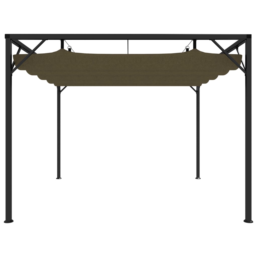 vidaXL Garden Gazebo with Retractable Roof 3x3 m Taupe 180 g/m²