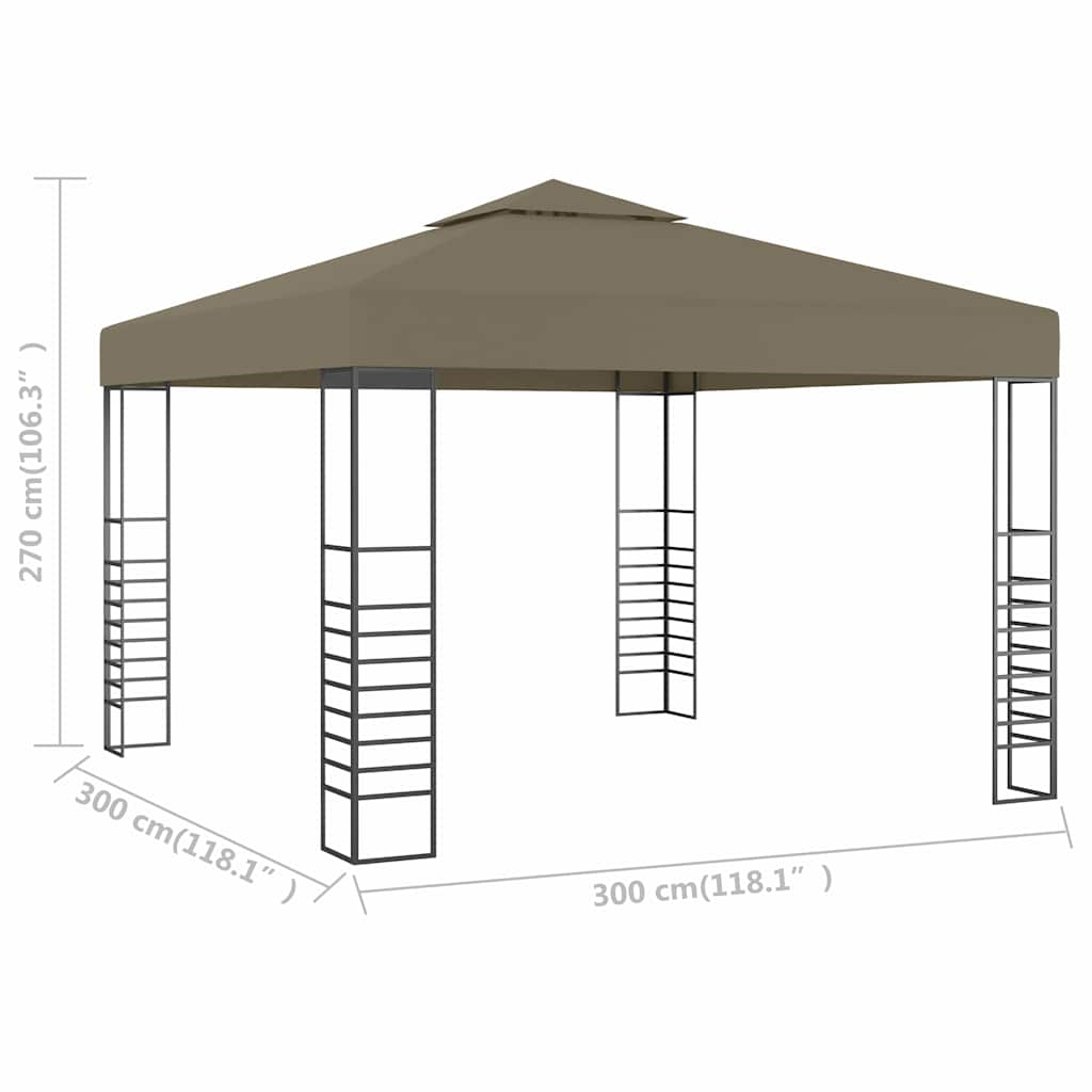 vidaXL Garden Marquee 3x3 m Taupe 180 g/m²
