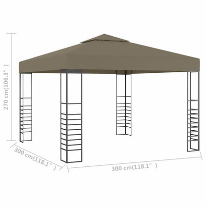 vidaXL Garden Marquee 3x3 m Taupe 180 g/m²